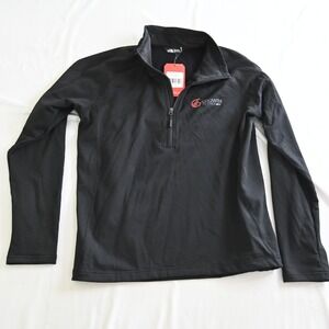 NEW North Face Mountain Peaks Quarter‎ Zip Fleece Jacket Black  Mens Large LOGO*